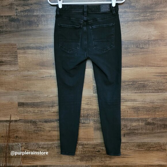 American Eagle Jeans 2 S Dream Jegging Hi Rise Stretch Tummy Control Black Wash - Picture 2 of 13